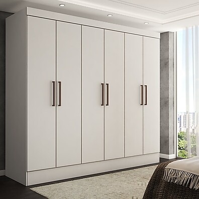 Guarda-Roupa Casal Nórdico: 6 Portas e 3 Gavetas