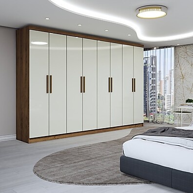 Guarda-Roupa Casal Odisseia: 8 Portas + 4 Gavetas
