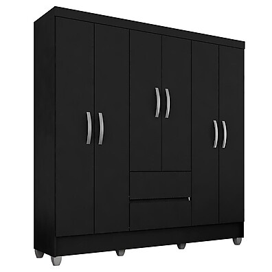 Guarda Roupa Casal Preto Fosco: 6 Portas e Mais!
