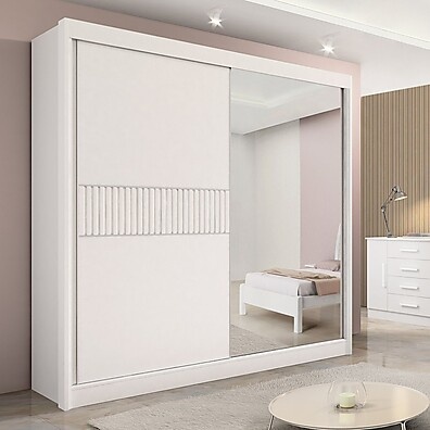 Guarda-Roupa Casal Ripado Branco: Mais Espaço e Estilo