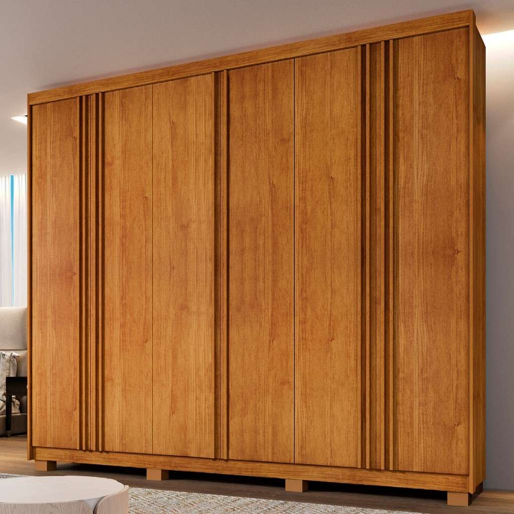 Guarda-Roupa Casal Ripado Singapura: 6 Portas + 4 Gavetas