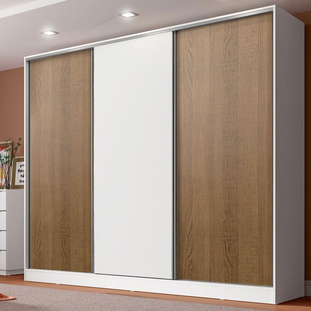Guarda-Roupa Casal Royale Madesa: 3 Portas de Correr com Design Moderno
