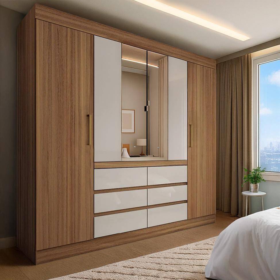 Guarda-Roupa Casal Trevi: 4 Portas e 6 Gavetas