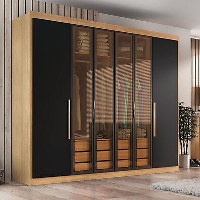 Guarda Roupa Casal Valencia: 6 Portas e Muito Estilo