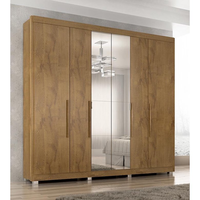 Guarda Roupa Casal Valencia: 6 Portas + Espelho
