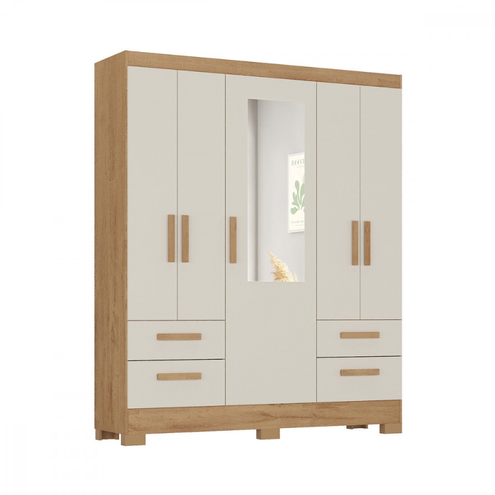 Guarda Roupa Casal Vitoria: 5 Portas e 4 Gavetas
