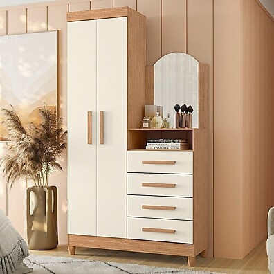 Guarda-roupa Cômoda New Capri: Design Clássico e Prático para Seu Quarto