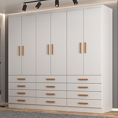 Guarda-Roupa New Mônaco: 6 Portas e 12 Gavetas