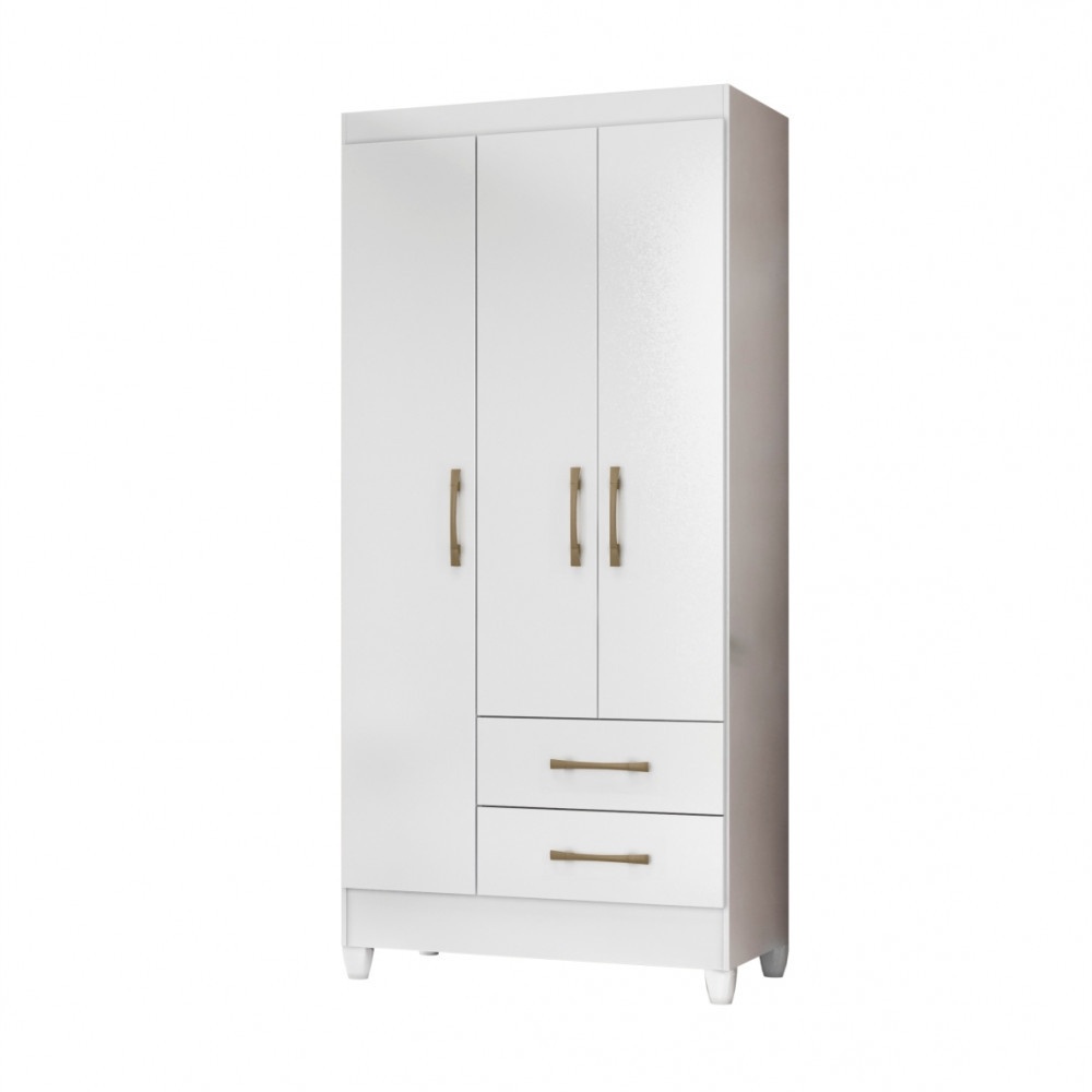 Guarda Roupa Solteiro: 3 Portas e 2 Gavetas
