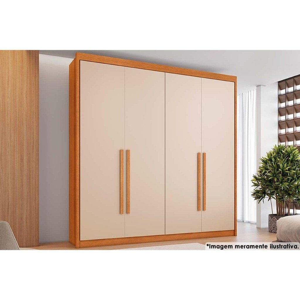 Guarda Roupa Solteiro Bérgamo: 4 Portas e 4 Gavetas