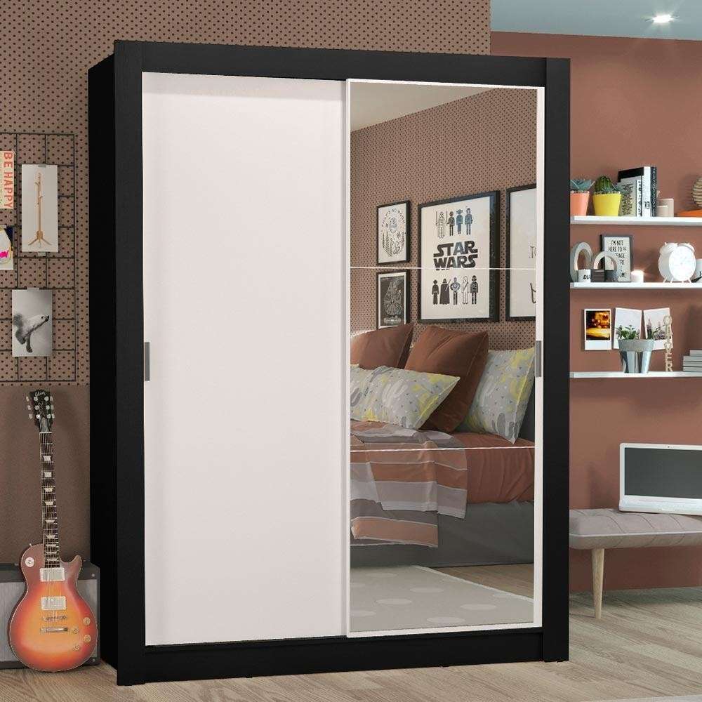 Guarda-Roupa Solteiro Denver 2P com Espelho: Organize seu Quarto com Estilo