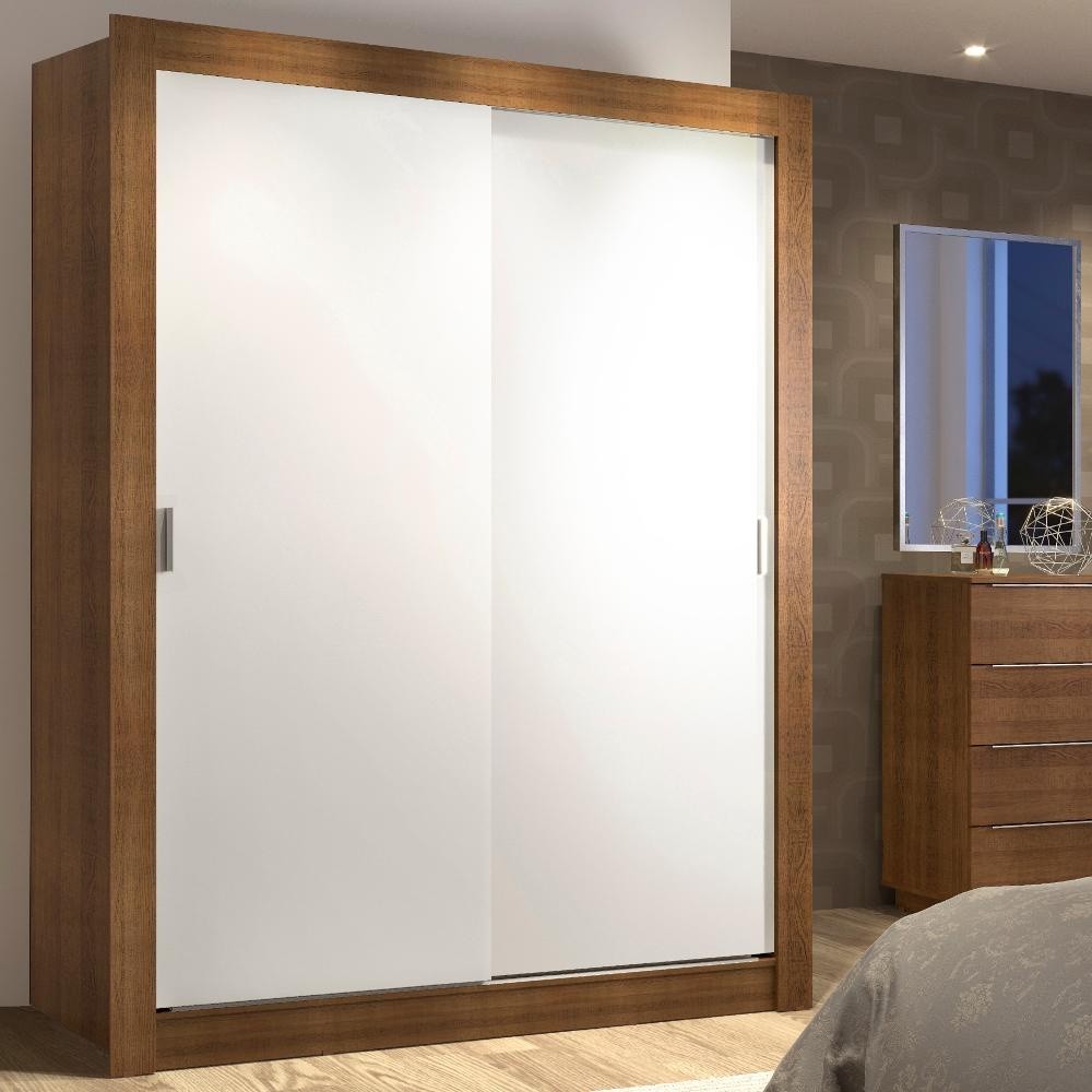 Guarda-Roupa Solteiro Denver: Rustic/Branco - Madesa