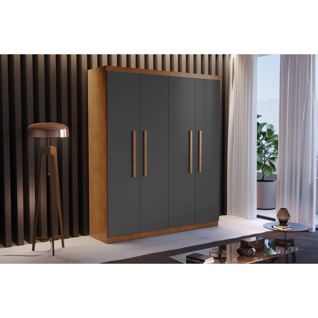 Guarda-Roupa Solteiro Dinamarca: Elegância Imbuia/Grafite