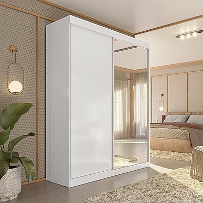Guarda-Roupa Solteiro Peônia Branco: Espaço e Estilo