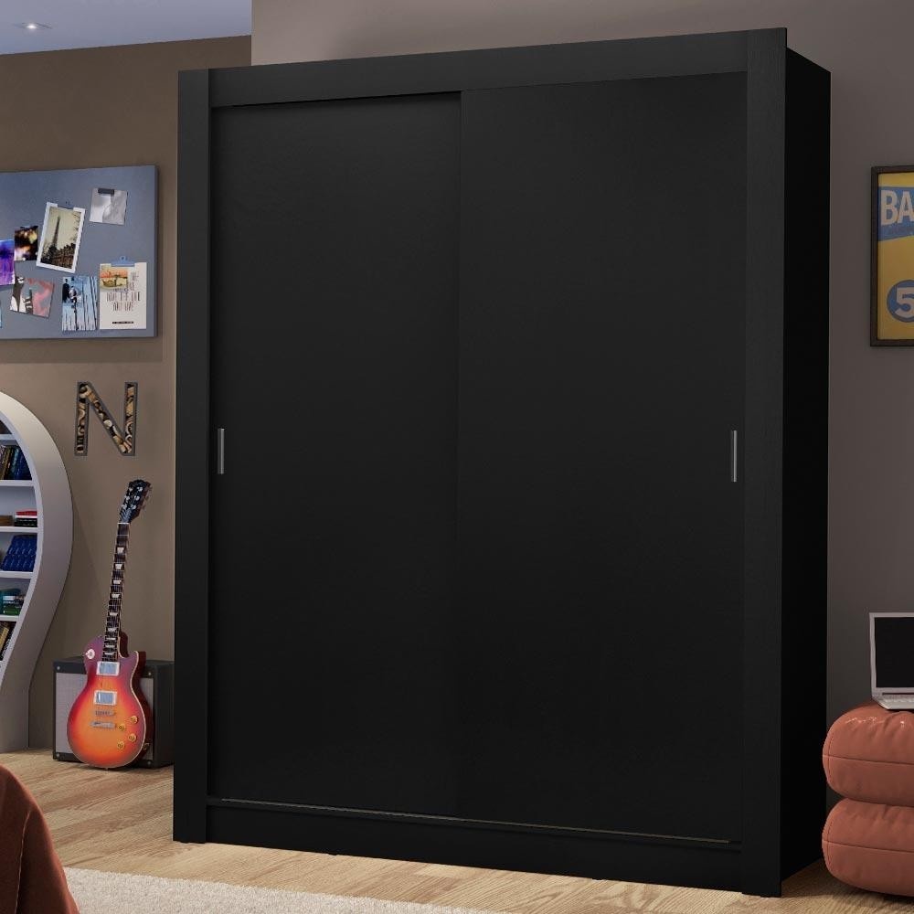 Guarda-Roupa Solteiro Preto: Dallas Madesa 2 Portas