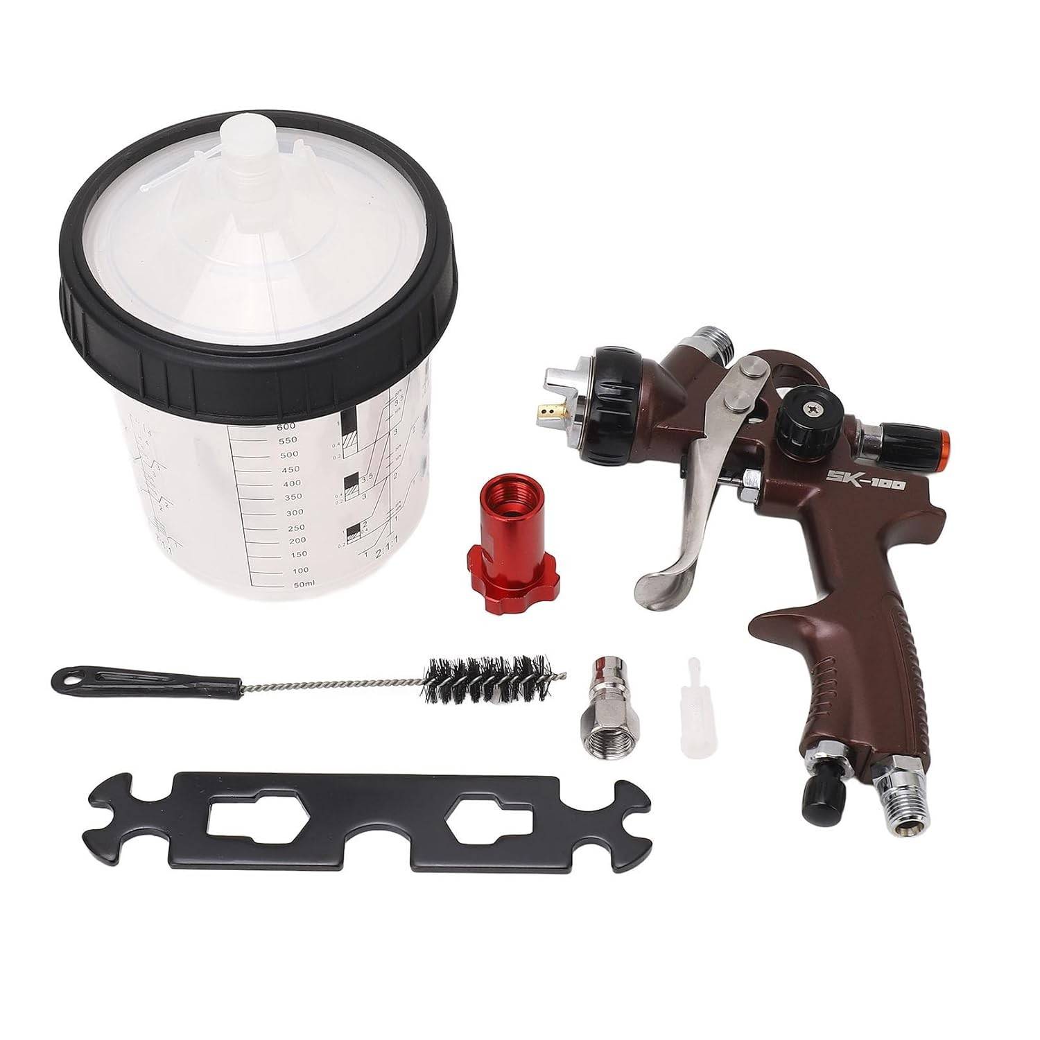 Air Green Air Spray Gun Kit Premium - 1,3mm, 600ml, Liga de Alumínio - Pintura Profissional para Carros, Móveis e Artesanato