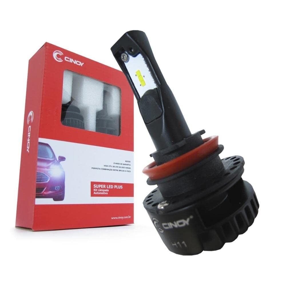 Kit Lâmpada Super LED Plus H11 16W 2200 Lumens - Efeito Xenon Cinoy 12/24V