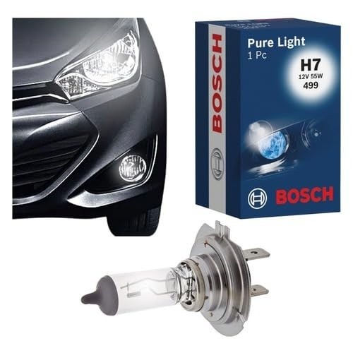 Farol Pure Light H7 12V 55W: Iluminação Cristalina para Seu Carro
