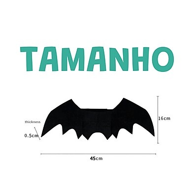 Asa de Morcego para Gato: Fantasia Halloween 🎃
