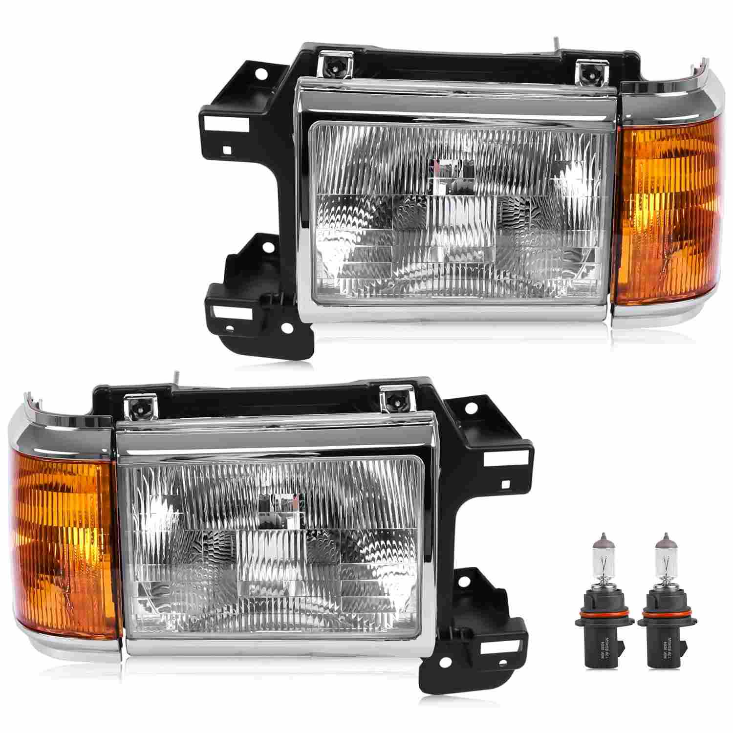 Farol Ford Bronco F150-F450 1987-1991: Iluminação OE Estilo Halógeno - Par