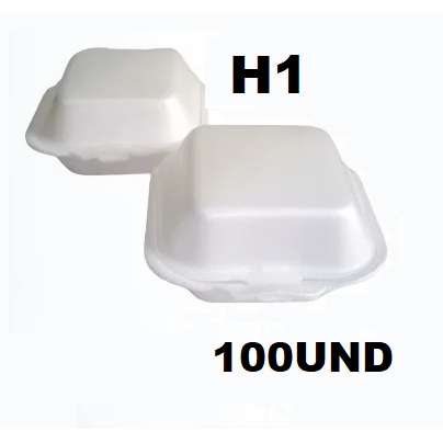 Hamburgueira de Isopor H1 – 100 Unidades para Delivery