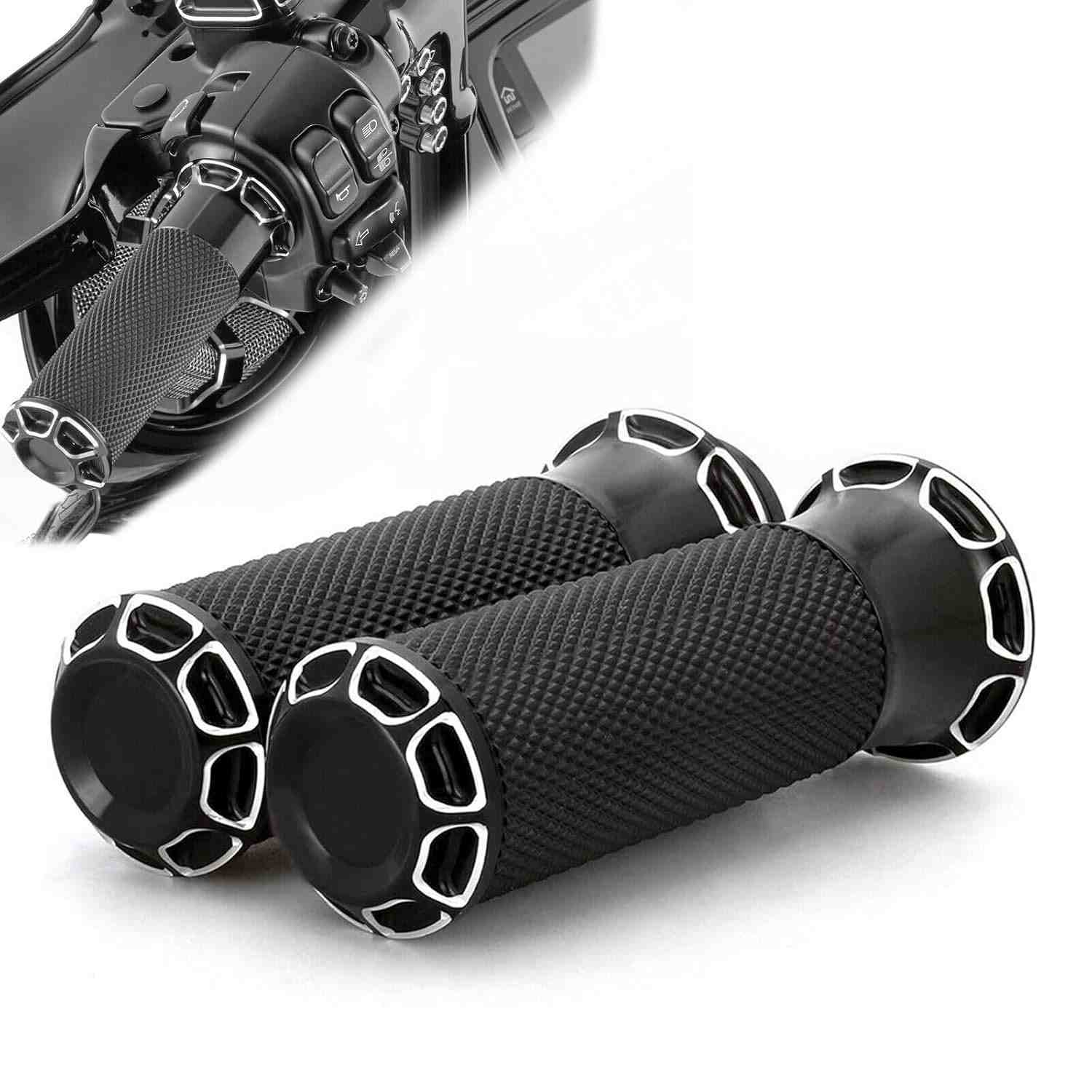 Punhos de Borracha Antiderrapantes 2,5cm para Harley Davidson - Conforto e Controle Total