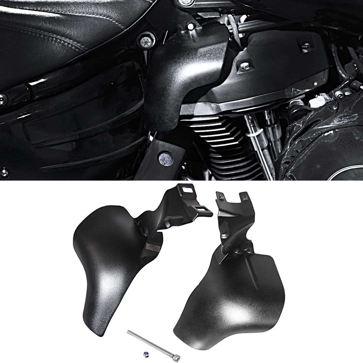 Defletor de Ar Premium Preto para Harley Softail 2018-2023: Estilo e Conforto