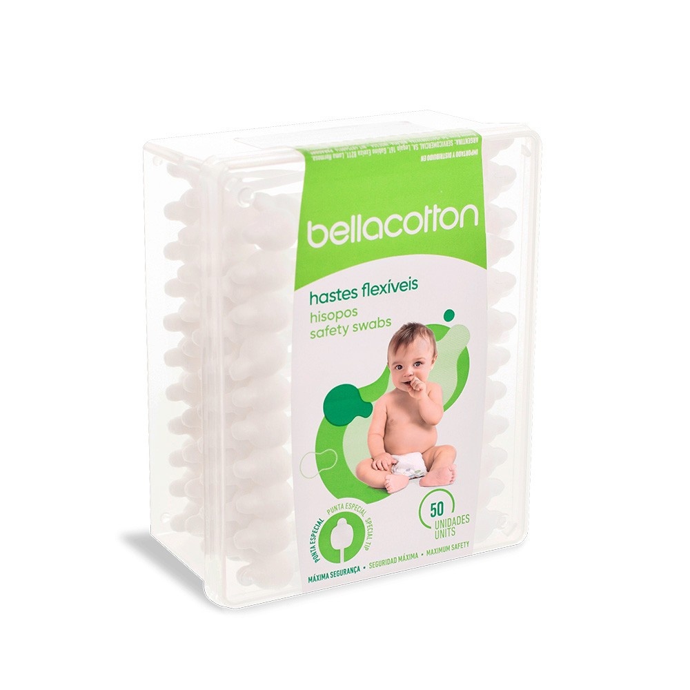 Hastes Flexíveis Baby Bellacotton: 50 Unidades para o Cuidado do Seu Bebê