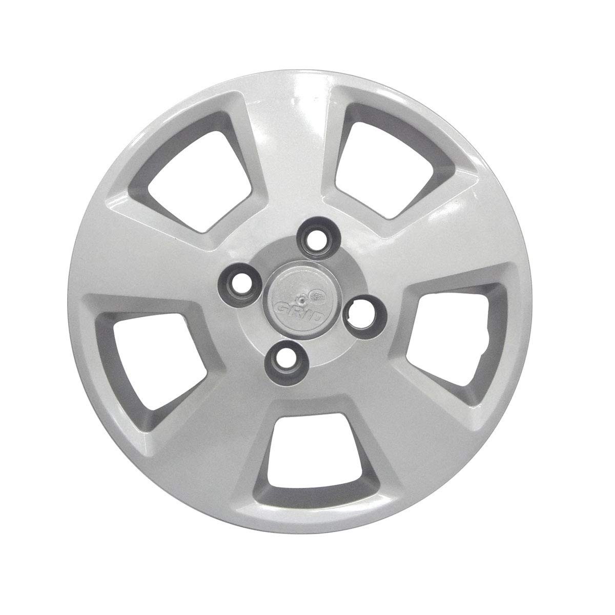 Calota Aro 14 Ford Fiesta Hatch 08/12 Prata - Design Grid com Fixação por Parafuso