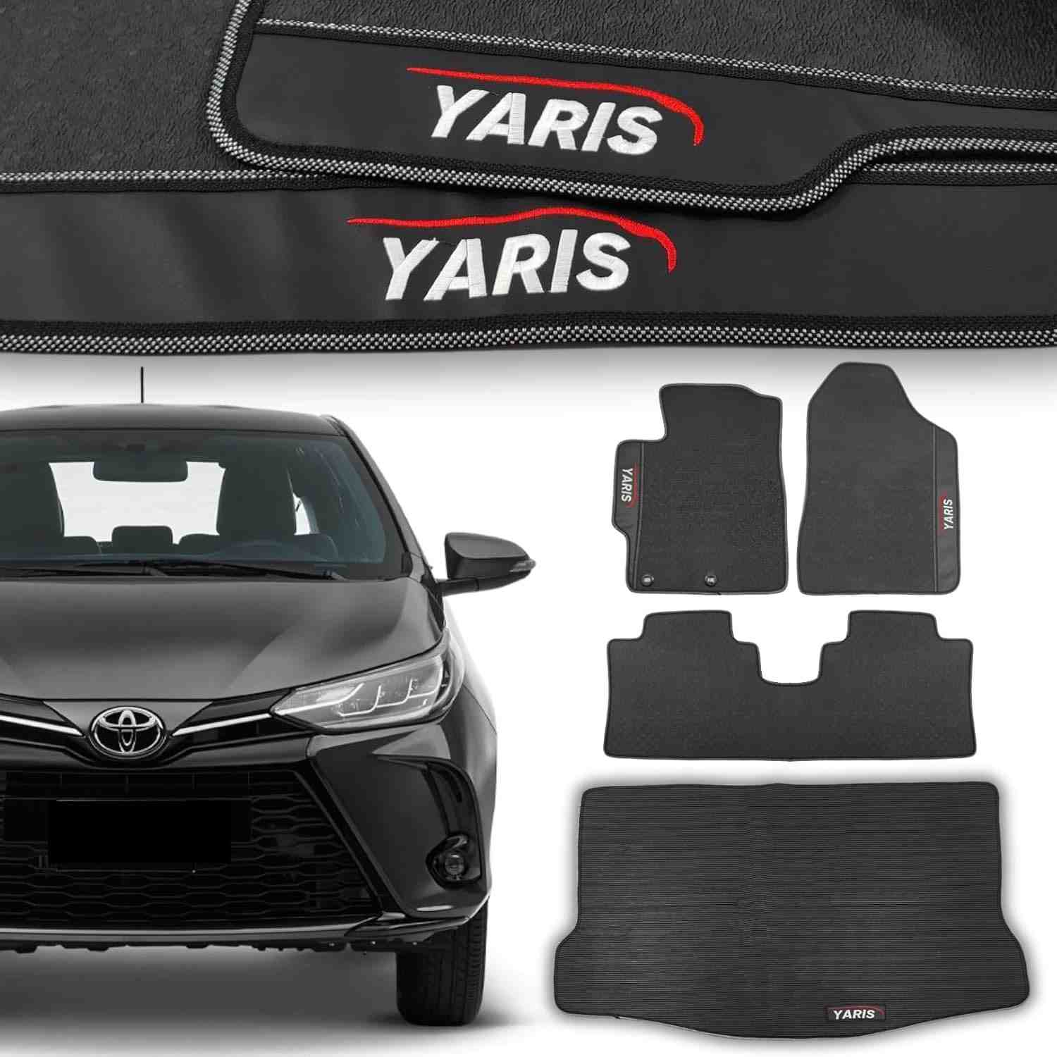 Kit Tapete Automotivo Emborrachado Impermeável Yaris Hatch 2019-2025 (XL, XLS, XS) - Proteção Total