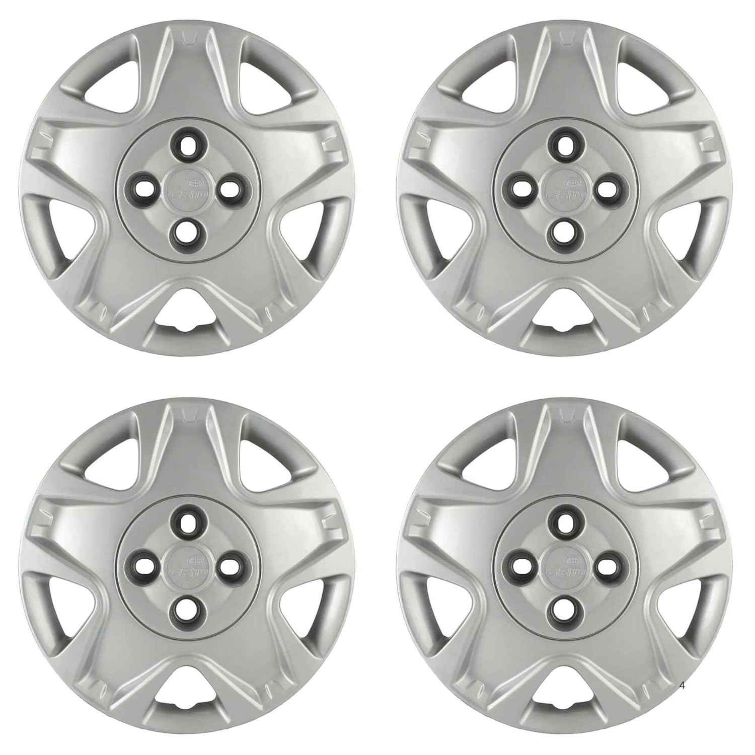 Jogo de Calotas Aro 14" Prata Grid para Ford Fiesta Hatch/Sedan 2011/2012 - Design Moderno e Proteção