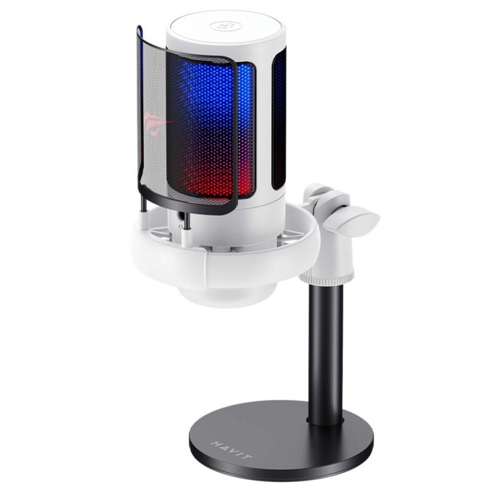 Havit GK50W: Microfone Gamer RGB USB – Som Imersivo!