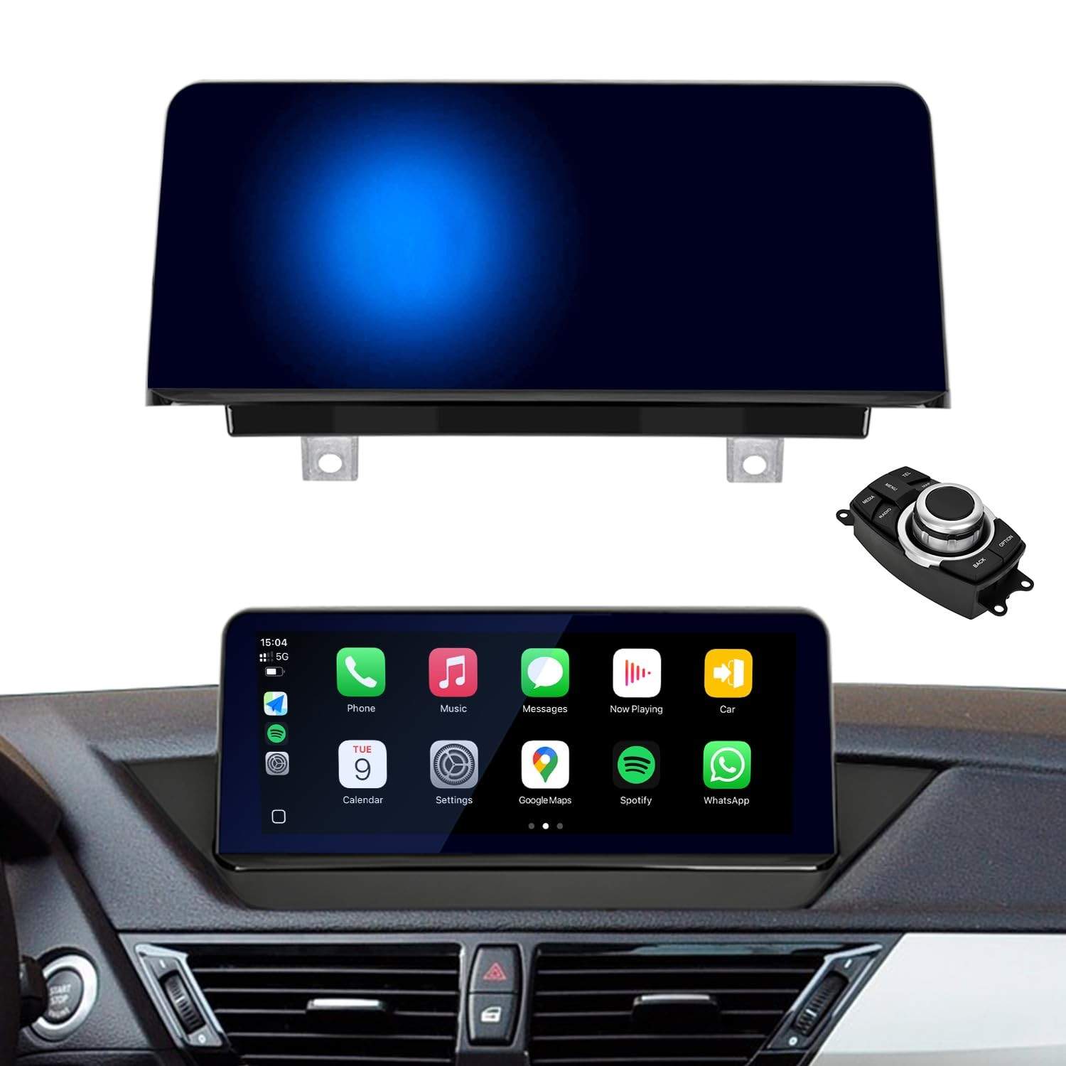 Tela HD Antirreflexo Azul 26cm para BMW X1 E84 CIC: CarPlay, Android Auto e Mais!