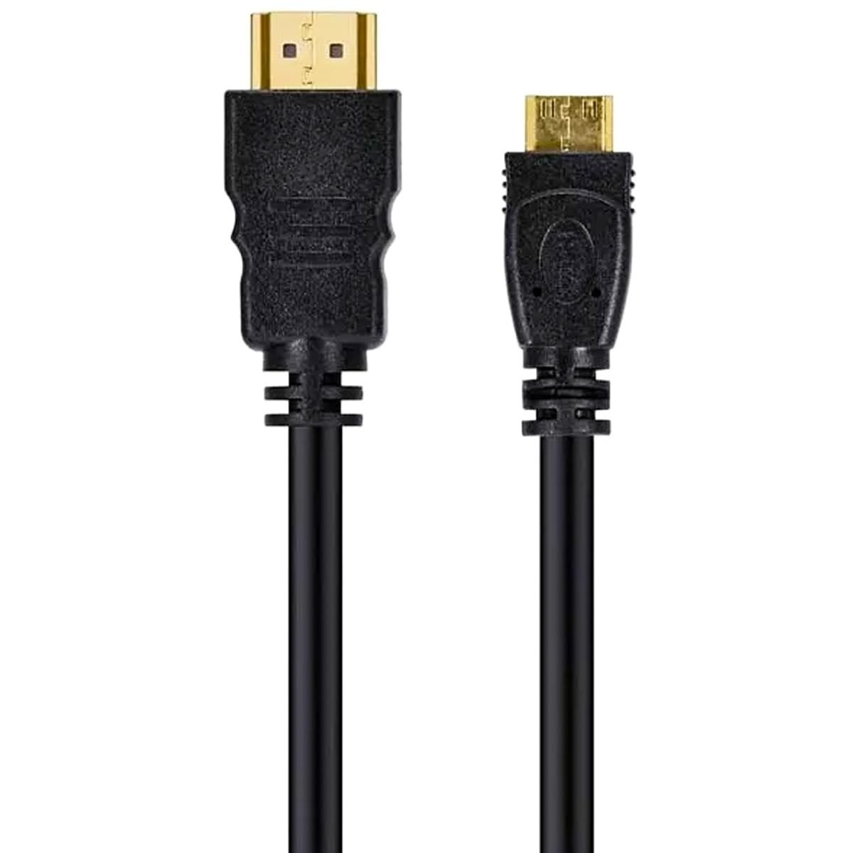 Cabo Mini HDMI para HDMI 2 Metros 1080p: Conexão Perfeita para Projetores e Câmeras