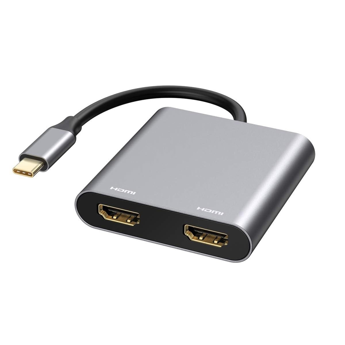 Adaptador USB-C para 2x HDMI 4K 60Hz: Expanda sua Tela com Dupla Saída!