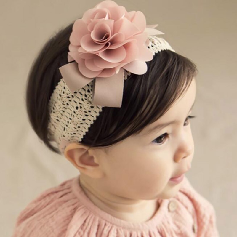 Headband de Flor Rosa para Bebê: Acessório Fofura para 0 a 3 Anos