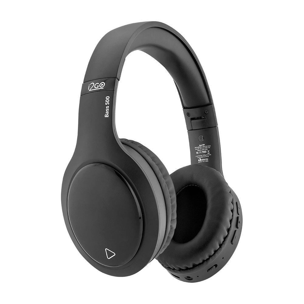 Headphone Bluetooth Bass 500 i2GO: 30h de Som!