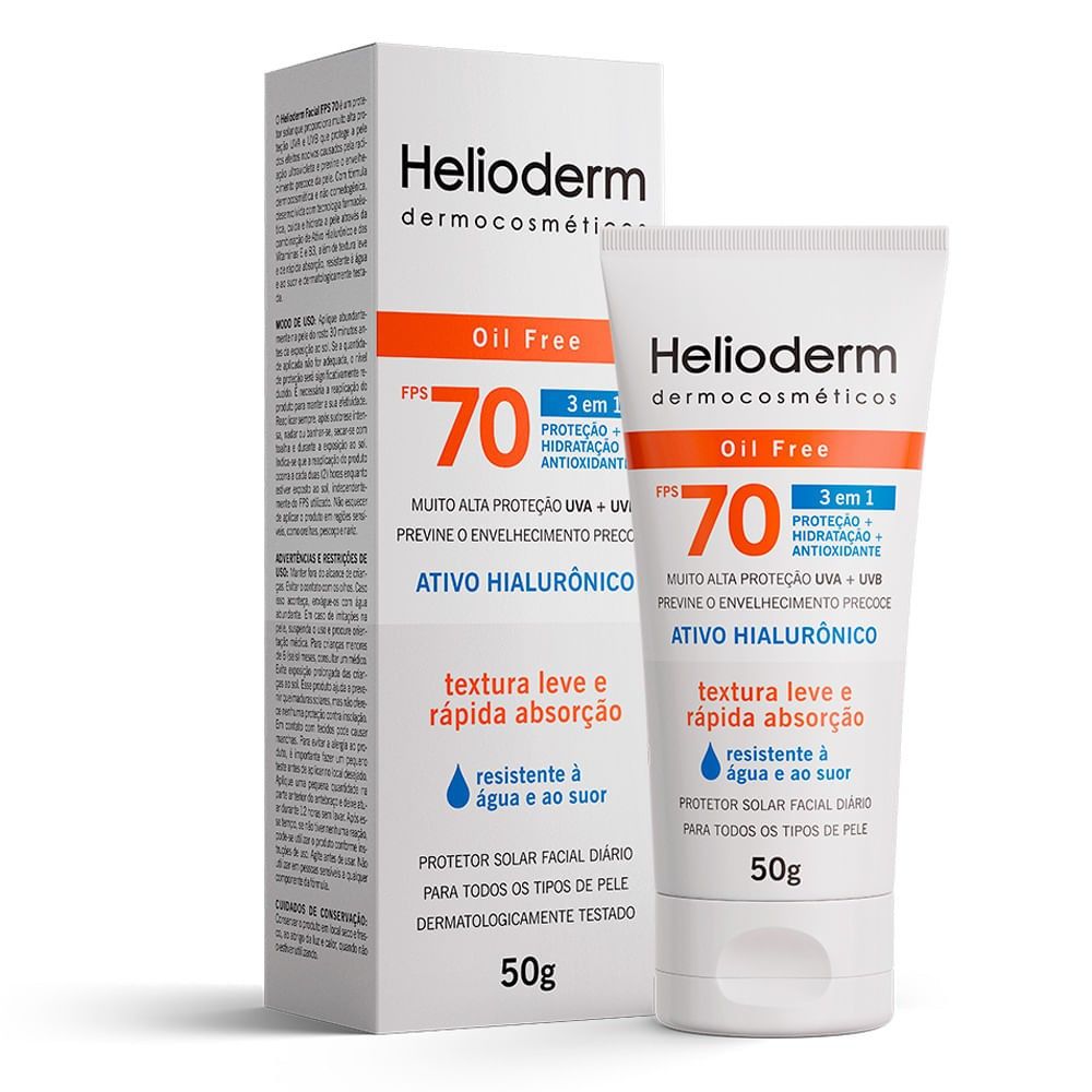 Helioderm Oil Free FPS 70: Proteção Facial Completa