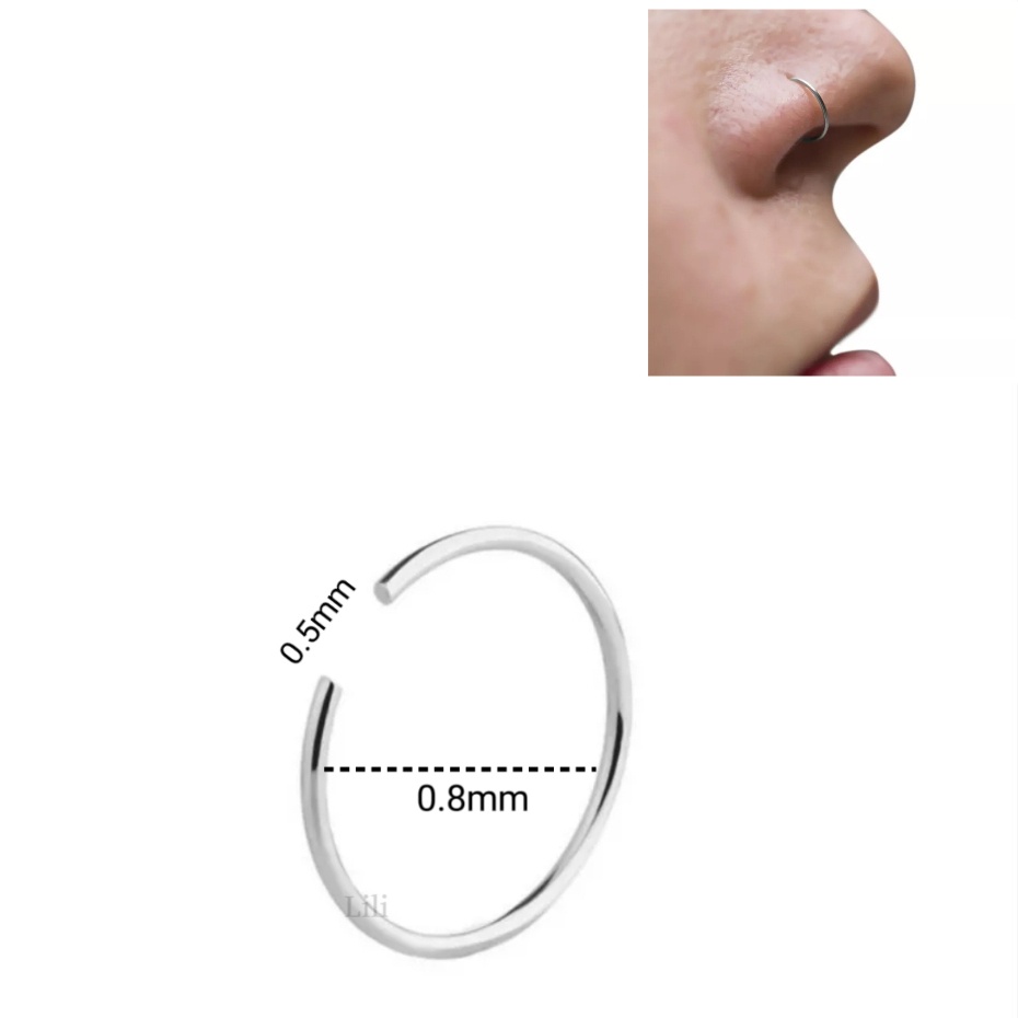 Kit Piercing Ponto de Luz + Argola Fina Nariz e Heliz