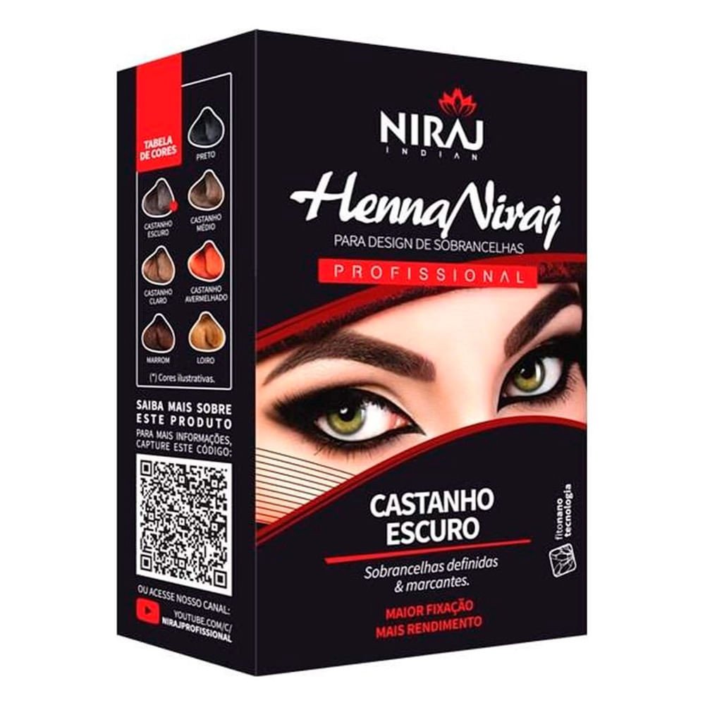 Henna Niraj Castanho Escuro: Sobrancelhas Perfeitas!