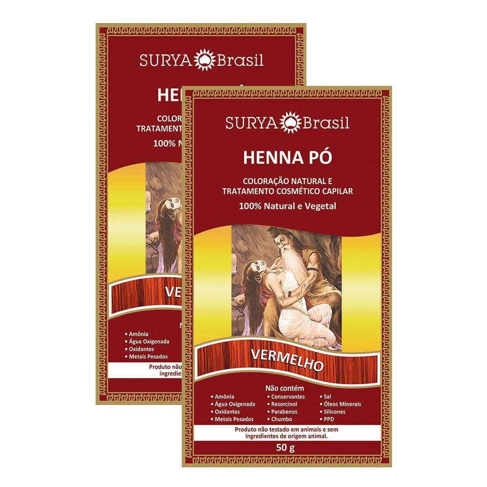Henna Surya Brasil Vermelho: Kit Duplo para Cabelos Vibrantes