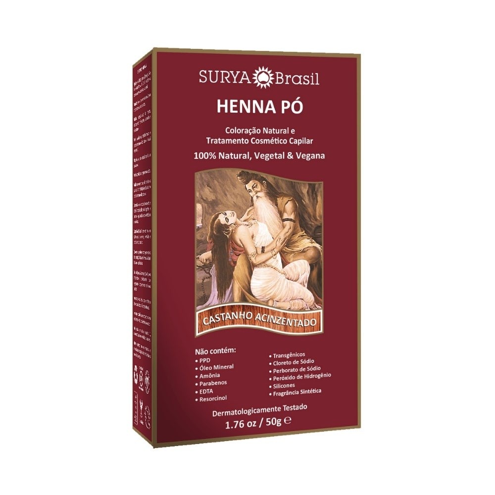 Henna Surya Castanho Acizentado: Cor Natural e Cabelos Saudáveis