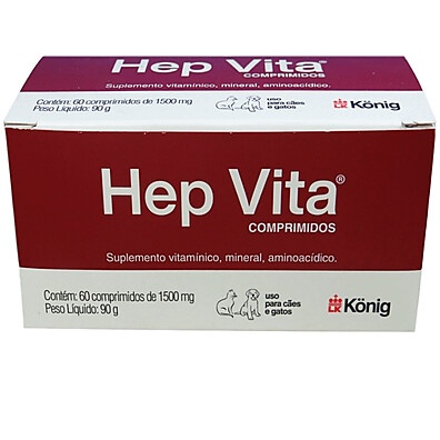 Hep Vita 1500mg König – Suplemento Hepático para Cães e Gatos