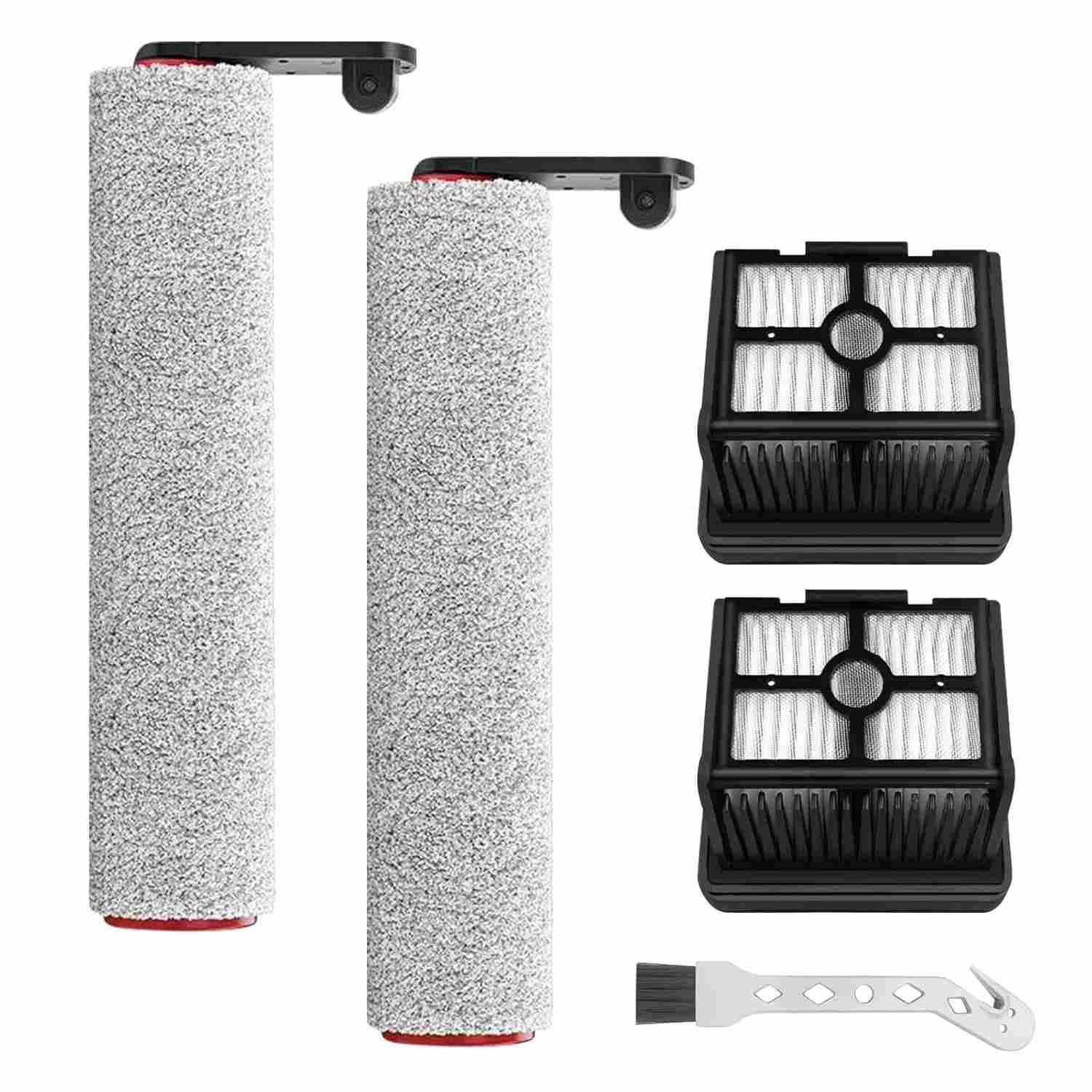 Rolo de Escova e Filtro HEPA para Dreame H12 Pro/H12 Dual/H13 Pro - 2 Escovas + 2 Filtros + Escova de Limpeza