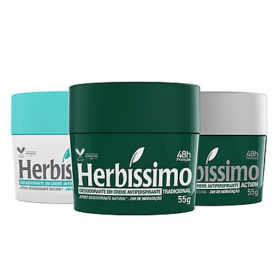 Herbíssimo: Kit 3 Desodorantes Antitranspirantes