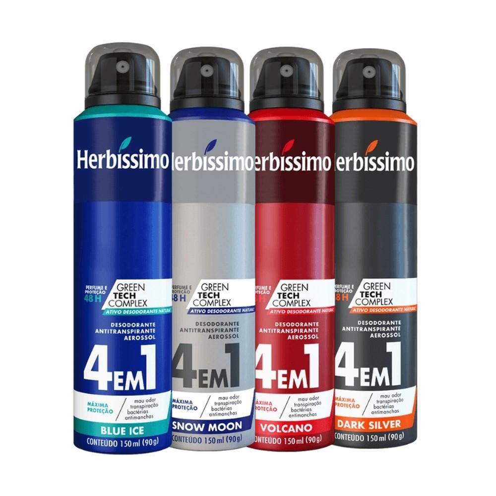 Herbíssimo: Kit 4 Desodorantes Masculinos 150ml