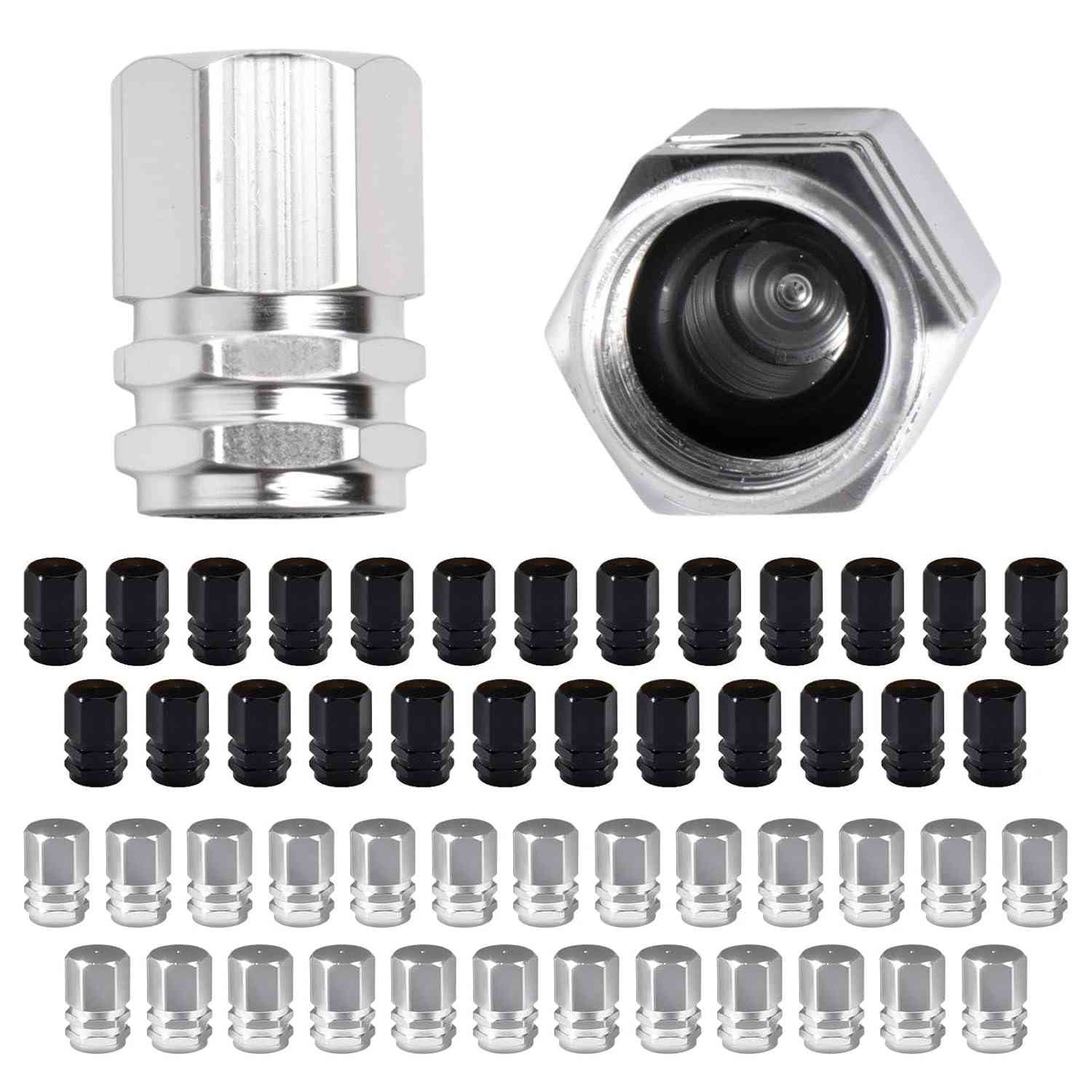 Kit 50 Tampas Válvula Pneu Carro Liga Alumínio Hexagonal - Proteção e Estilo