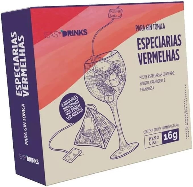 Especiarias Vermelhas (Hibisco, Cranberry e Framboesa) para Gin Tônica