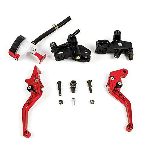 MASO Freio Hidráulico Universal 22mm + Alavanca Embreagem Moto (Vermelho)