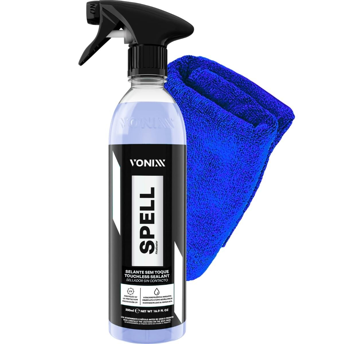Spell 2.0 Vonixx: Selante Sem Toque para Brilho e Proteção Super Hidrorrepelente + Pano Microfibra